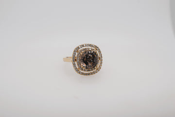 Fabulous Double Halo Smokey Zircon